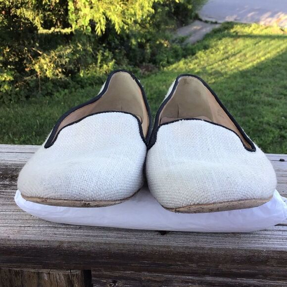 J. Crew White Fabric Flats Size 101/2 - Picture 6 of 10